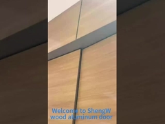 Porta de alumínio de acabamento de madeira