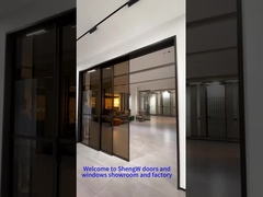 Porta deslizante de vidro duplo cinza