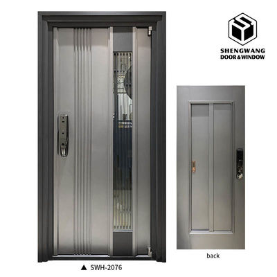 ODM Redução de ruído Porta de entrada de alumínio Imitação de cobre Finitura de superfície Porta de entrada de alumínio