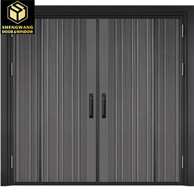 OEM Porta de entrada de aço inoxidável Porta exterior revestida de metal em pó de ouro