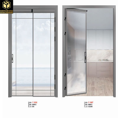 Commercial Apto Alumínio Porta Deslizante de Vidro Swing Meio Interior Alumínio Portas de Vidro