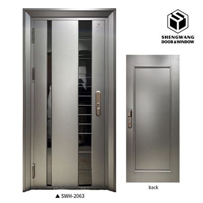 Porta de alumínio de espessura de 60 mm e 70 mm para quarto apartamento com porta de aço à prova de fogo