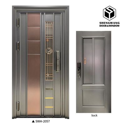 Portas comerciais de alumínio preto 4 x 8 Portas de metal com painel de acabamento