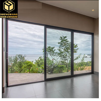 Janela de Alumínio Transparente com Parede Cortina Push Pull Villa com Moldura Deslizante
